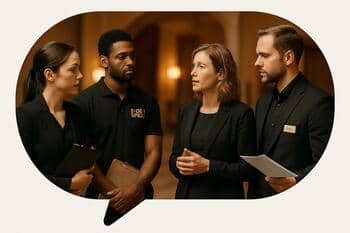 Krátky briefing tímu pred programom