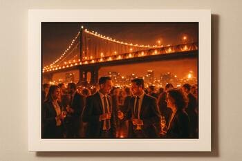 Firemný večer s mostom svetiel