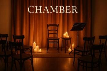 Komorné posedenie so sviečkami a oranžovou dekou