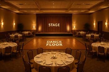 Štvorcová sála so stredovým parketom