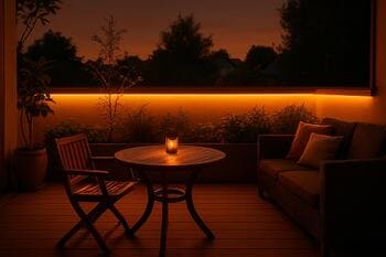 Večerná terasa so svetelným pásom