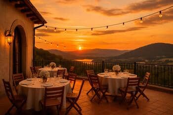 Východ: západ slnka pri terase