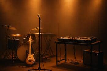 Scéna pripravená pre spoluprácu s kapelou