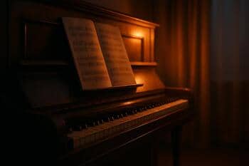 Predohra na klavíri na ľavej strane albumu