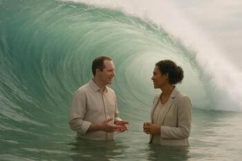 Hostia v rozhovore v ohybe vlny