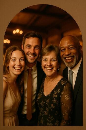 Hostia s úsmevom v oblúkovom ráme