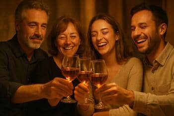 Slávnostný prípitok v teplom svetle