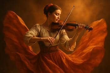 Folklórna violová melódia a roztočené krídla sukne