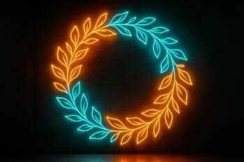 Neónový veniec pri fotozóne