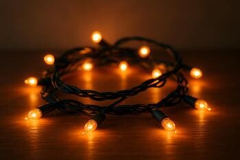 Svetelná girlanda pripravená na zavesenie