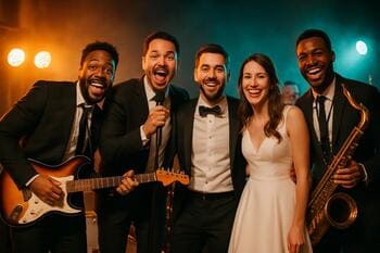 Svadobná kapela s úsmevom počas živého setu