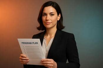 Koordinátorka s plánom programu v ruke